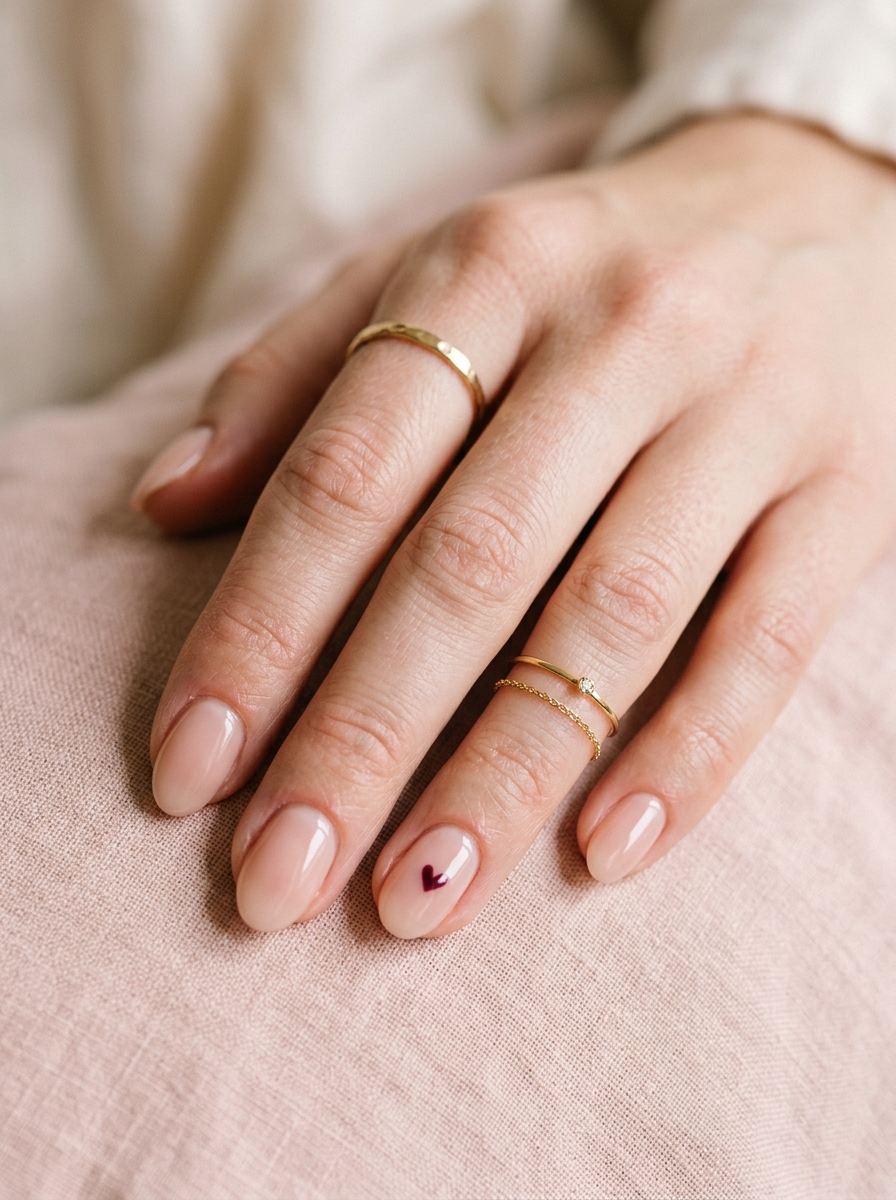 Minimal Heart Nails als Minimal Nails Inspiration 2026